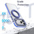 iPhone 18 Pro Dual Color Clear 360 Degree Rotation Holder Magnetic Phone Case - Dark Blue