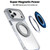 iPhone 18 Pro Dual Color Clear 360 Degree Rotation Holder Magnetic Phone Case - Grey