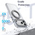 iPhone 18 Pro Dual Color Clear 360 Degree Rotation Holder Magnetic Phone Case - Grey
