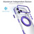 iPhone 18 Pro Dual Color Clear 360 Degree Rotation Holder Magnetic Phone Case - Purple