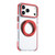 iPhone 18 Pro Dual Color Clear 360 Degree Rotation Holder Magnetic Phone Case - Red