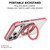 iPhone 18 Pro Dual Color Clear 360 Degree Rotation Holder Magnetic Phone Case - Red