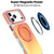 iPhone 18 Pro Dual Color Gradient Discolor 360 Degree Rotation Holder Magnetic Phone Case - Orange