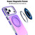 iPhone 18 Pro Dual Color Gradient Discolor 360 Degree Rotation Holder Magnetic Phone Case - Purple