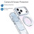 iPhone 18 Pro Dual Color Gradient Discolor 360 Degree Rotation Holder Magnetic Phone Case - White