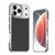 iPhone 18 Pro Dual-Color Carbon Fiber Texture Acrylic Hybrid TPU Phone Case - Gray