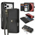 iPhone 18 Pro DUX DUCIS Lawa Series 2 in 1 Wallet Zipper Detachable MagSafe Phone Case with Lanyard - Black