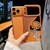 iPhone 18 Pro Electroplated TPU Lotus Hollow-carved Rhinestone Glitter Phone Case - Orange