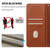 iPhone 18 Pro Embossed Meander Pattern RFID Vegan Leather Phone Case - Brown