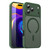 iPhone 18 Pro Fanying Series Precision Camera Hole PC Hybrid TPU Translucent Frosted Magnetic Phone Case - Olive Green