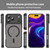 iPhone 18 Pro Fanying Series Precision Camera Hole PC Hybrid TPU Translucent Frosted Magnetic Phone Case - Translucent Black