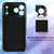 iPhone 18 Pro Fine Hole Glossy Glitter Magnetic TPU Phone Case with Same Color Hand Strap - Black