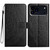 iPhone 18 Pro Flower Embossed Leather Phone Case - Black
