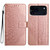 iPhone 18 Pro Flower Embossed Leather Phone Case - Rose Gold