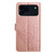 iPhone 18 Pro Flower Embossed Leather Phone Case - Rose Gold