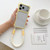 iPhone 18 Pro Four-corners Lanyard Holes Acrylic Hybrid TPU Phone Case with Hand Strap - Yellow