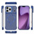 iPhone 18 Pro Frameless Half-Wrapped Carbon Fiber Texture PC Magnetic Phone Case - Blue
