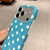 iPhone 18 Pro Full Coverage IMD Printed Retro Large Dots Pattern TPU Phone Case - Blue