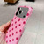 iPhone 18 Pro Full Coverage IMD Printed Retro Large Dots Pattern TPU Phone Case - Pink