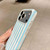iPhone 18 Pro Full Coverage IMD Printed Vertical Stripes TPU Phone Case - Blue