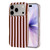 iPhone 18 Pro Full Coverage IMD Printed Vertical Stripes TPU Phone Case - Coffee