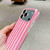 iPhone 18 Pro Full Coverage IMD Printed Vertical Stripes TPU Phone Case - Pink