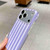 iPhone 18 Pro Full Coverage IMD Printed Vertical Stripes TPU Phone Case - Purple