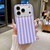 iPhone 18 Pro Full Coverage IMD Printed Vertical Stripes TPU Phone Case - Purple