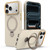 iPhone 18 Pro Gen1.5 Pivot Ring Holder TPU Hybrid PC Phone Case - Apricot