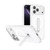 iPhone 18 Pro Generation Color Block Silicone Magnetic Phone Case with 360 Degrees Holder - White