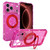 iPhone 18 Pro Glitter 360 Rotation Magnetic Holder Phone Case - Rose Red