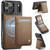 iPhone 18 Pro JEEHOOD J06 British Style RFID MagSafe Card Bag PU Phone Case - Brown