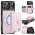 iPhone 18 Pro JEEHOOD J09 Buckle Card Bag MagSafe Magnetic Style RFID Leather Phone Case - Pink
