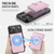 iPhone 18 Pro JEEHOOD J09 Buckle Card Bag MagSafe Magnetic Style RFID Leather Phone Case - Pink