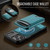 iPhone 18 Pro JEEHOOD J10 Flip Card Bag MagSafe Split RFID Leather Phone Case - Green