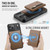 iPhone 18 Pro JEEHOOD J12 Exquisite RFID MagSafe Zipper Card Bag Phone Case - Brown