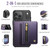 iPhone 18 Pro JEEHOOD J12 Exquisite RFID MagSafe Zipper Card Bag Phone Case - Purple