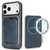 iPhone 18 Pro Kalebol Slim MagSafe Ring Magnetic Card Bag Leather Phone Case - Blue