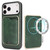 iPhone 18 Pro Kalebol Slim MagSafe Ring Magnetic Card Bag Leather Phone Case - Green