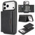 iPhone 18 Pro Kalebol Strong Magnetic MagSafe Tri-Fold Wallet Leather Phone Case - Black