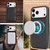 iPhone 18 Pro Kalebol Strong MagSafe Magnetic Two-Fold Card Bag Leather Phone Case - Black