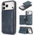 iPhone 18 Pro Kalebol Strong MagSafe Magnetic Two-Fold Card Bag Leather Phone Case - Blue