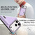 iPhone 18 Pro Kalebol Strong MagSafe Magnetic Two-Fold Card Bag Leather Phone Case - Purple