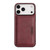 iPhone 18 Pro Kalebol Strong MagSafe Magnetic Two-Fold Card Bag Leather Phone Case - Red