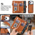 iPhone 18 Pro KLT-033 Detachable 2 in 1 Zipper Wallet Magnetic Phone Case with Lanyard - Brown
