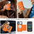 iPhone 18 Pro KLT-033 Detachable 2 in 1 Zipper Wallet Magnetic Phone Case with Lanyard - Orange