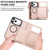 iPhone 18 Pro KLT-033 Detachable 2 in 1 Zipper Wallet Magnetic Phone Case with Lanyard - Rose Gold