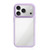 iPhone 18 Pro Liquid Silicone Frame Hybrid Clear Acrylic Back Panel Phone Case - Purple