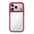iPhone 18 Pro Liquid Silicone Frame Hybrid Clear Acrylic Back Panel Phone Case - Red