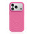 iPhone 18 Pro Liquid Silicone Frame Hybrid Ripple Back Panel Magnetic Phone Case - Rose Pink